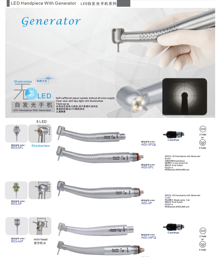 Dental High Speed Handpiece Led
