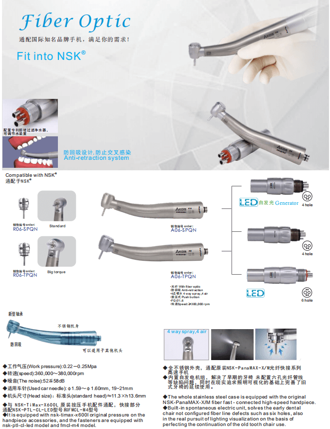 4 Hole High Speed Handpiece